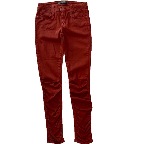 Joe's Jeans Red Skinny Ankle Jeans Ruched - Picture 3 of 13
